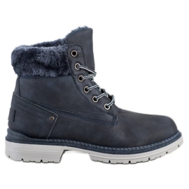 SHELOVET Scarponi Da Trekking Con Pelliccia blu navy