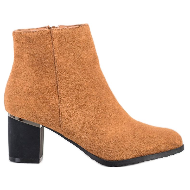 SHELOVET Stivaletti in pelle scamosciata cammello marrone giallo