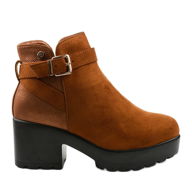 Stivaletti cammello con cerniera Meridvielle marrone giallo
