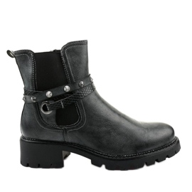 Stivaletti bassi grigi con cerniera Siempleglam nero grigio