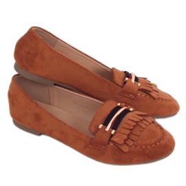 Mocassini da donna cammello 88-381 Camel marrone multicolore