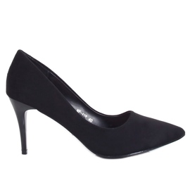 Décolleté su un comodo tacco nero NF-49P Black