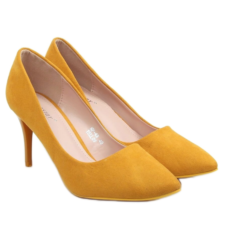 Décolleté con tacco comodo, miele NF-49P Yellow multicolore giallo