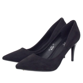 Tacchi alti neri su un comodo tacco LL-88p Black nero