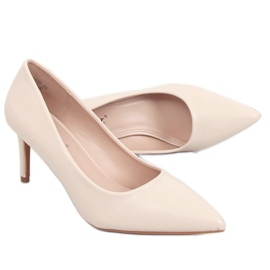 Stiletti tacco basso beige CD62P Beige
