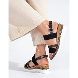 SHELOVET Sandali con zeppa da donna neri nero 1