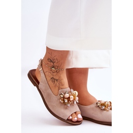 Sandali Piatti Scamosciati Nicole 2805/042 Beige 2