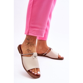 Sandali Donna Con Tacco Piatto Nicole 2806/054 Beige 1