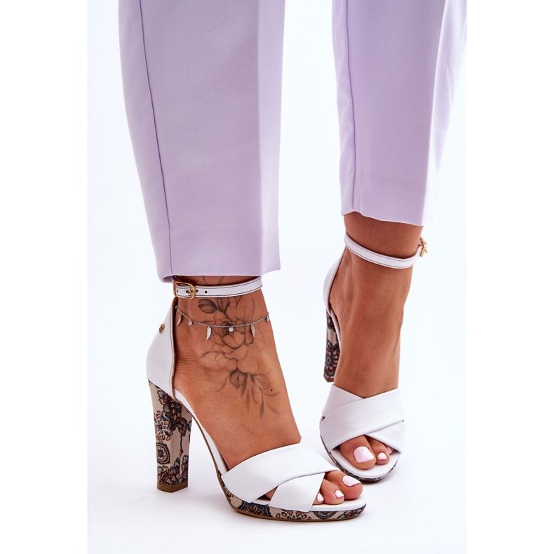 Sandali con tacco in pelle Maciejka 06081-11 Bianco bianca 1