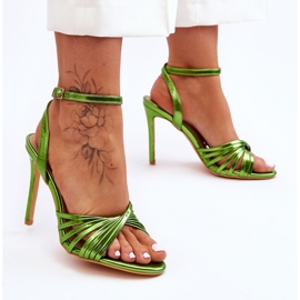 Sandali con tacco alto My Darling verde da donna 2