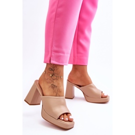 Tacchi alti in pelle beige Livesa 2