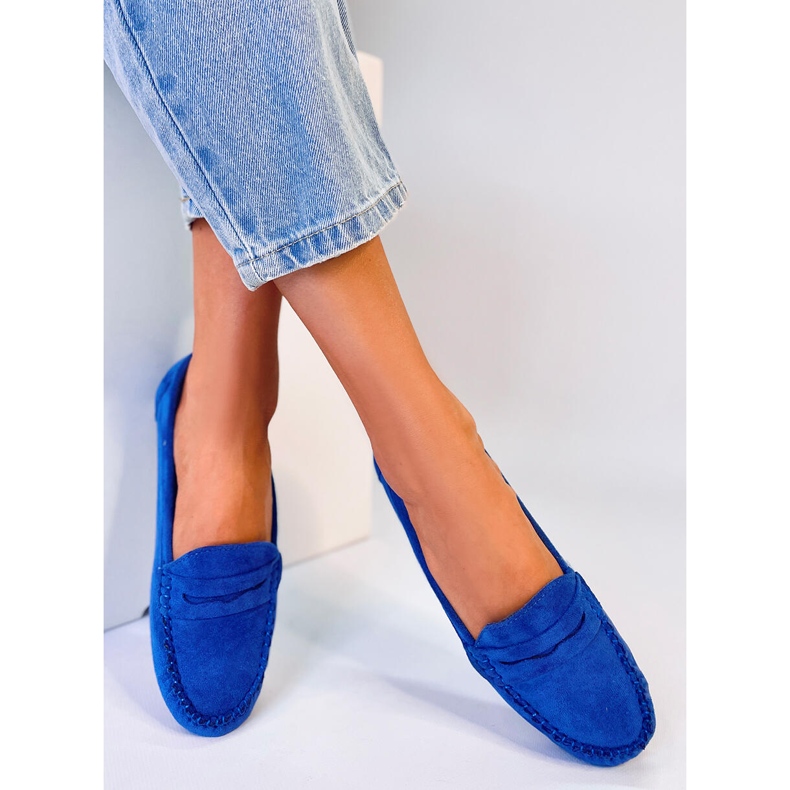 Mocassini da donna Anaya in camoscio blu 2