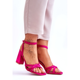 Classici sandali con tacco in pelle scamosciata Bernett fucsia rosa 9