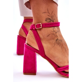 Classici sandali con tacco in pelle scamosciata Bernett fucsia rosa 4