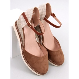 Espadrillas con zeppa Ellio Khaki marrone 1