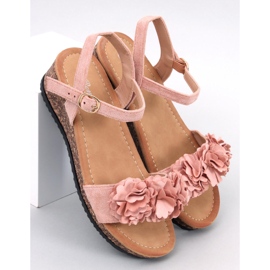 Sandali con zeppa con fiori Pionter Pink rosa 1