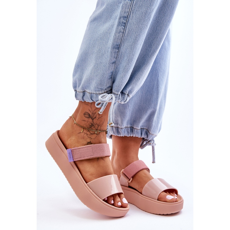 ZAXY Pantofole vegane con velcro HH285284 Nude rosa 2