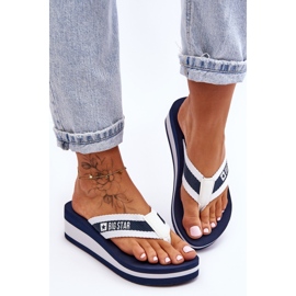 Infradito con zeppa da donna Big Star HH274A094 Blu Navy 2