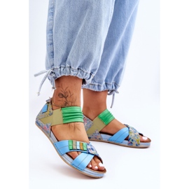 Sandali In Pelle Con Guardolo Maciejka 03375-34 Blu 1