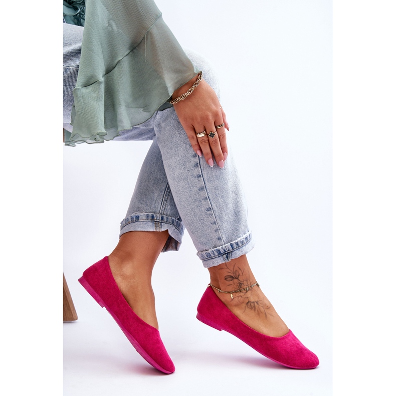 Ballerina da donna in camoscio fucsia Lasota rosa 2
