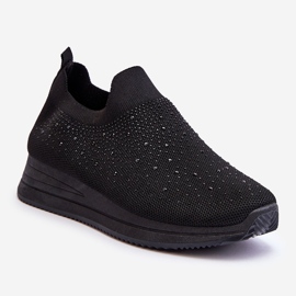 WR1 Sneakers Slip-On Da Donna Con Strass Nere Gianni nero 1