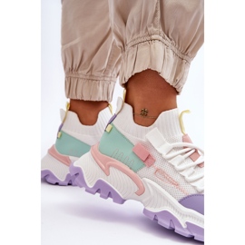 PS1 Scarpe da ginnastica calzino senza lacci da donna bianche/viola Keaton bianco 2