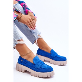 Scarpe Slip-on in camoscio da donna Blu Fiorell 1