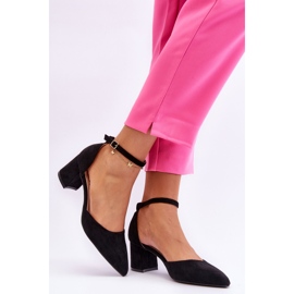 Décolleté con tacco in pelle scamosciata Black Promise nero 1