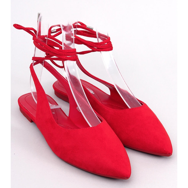 Ballerine tacco aperto stringate Pirson Red rosso 1