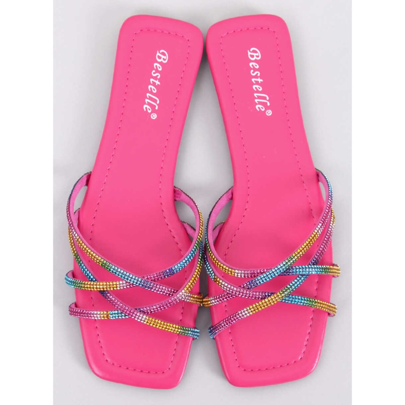 Pantofole Rexha con strass fucsia rosa 1