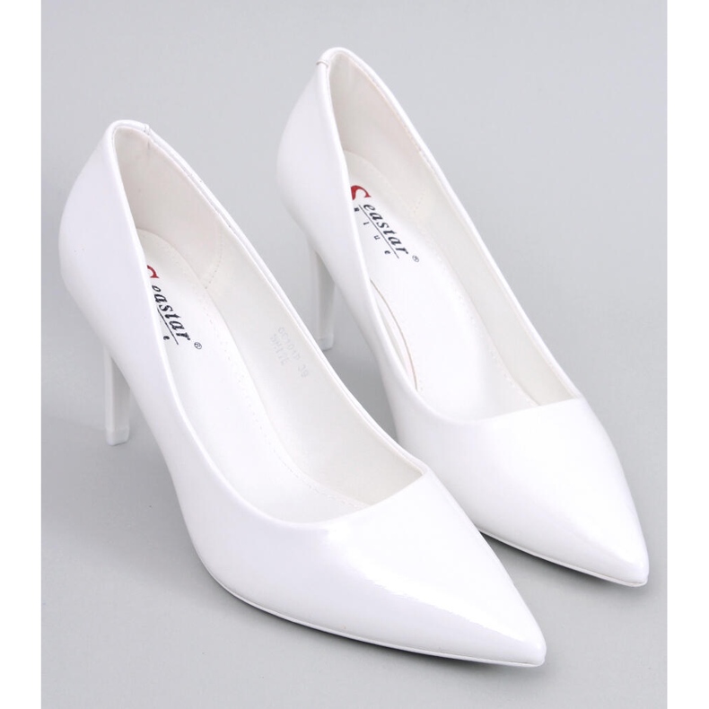 Décolleté a stiletto laccate Charlotte White bianca 1