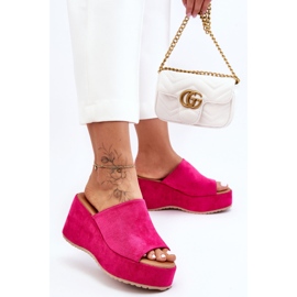 Infradito Donna Su Piattaforma Chunky Fucsia Martina rosa 2