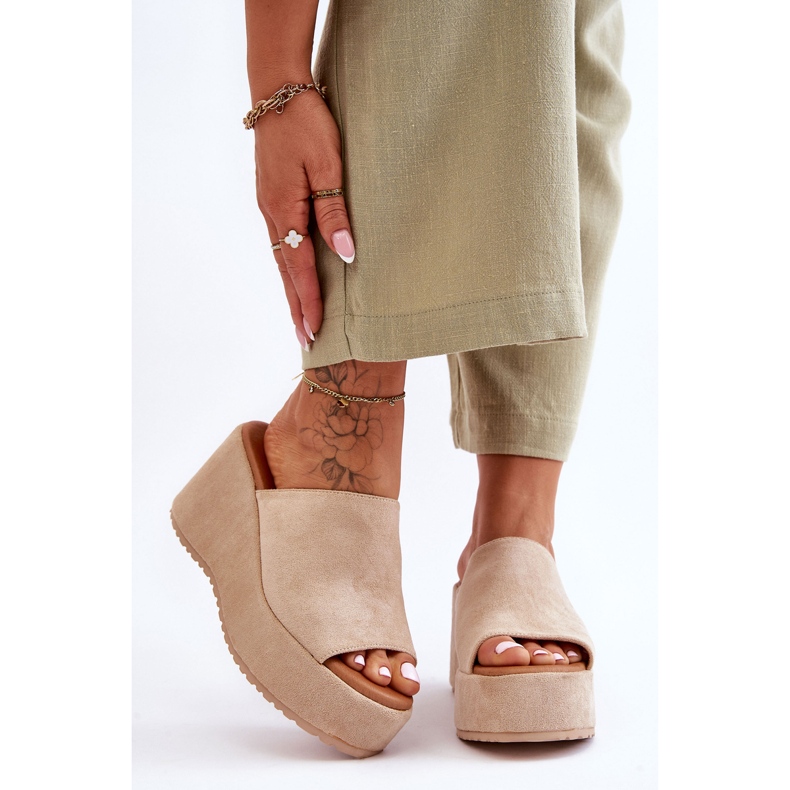 Pantofole Solid Platform Donna Beige Martina 1
