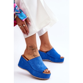 Ciabatte da donna blu Martina Chunky Platform 1
