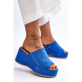 Ciabatte da donna blu Martina Chunky Platform 2