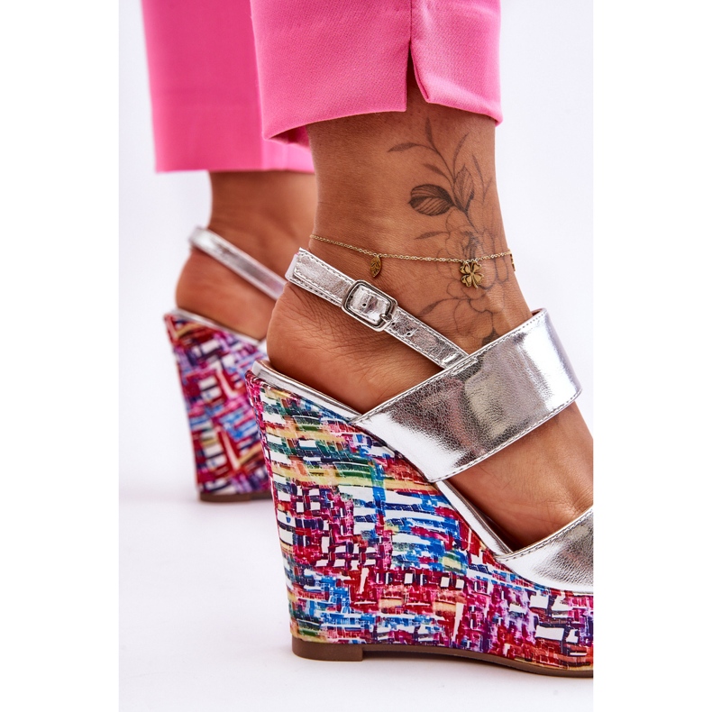 Calderia Sandali Con Zeppa Da Donna Argento 2