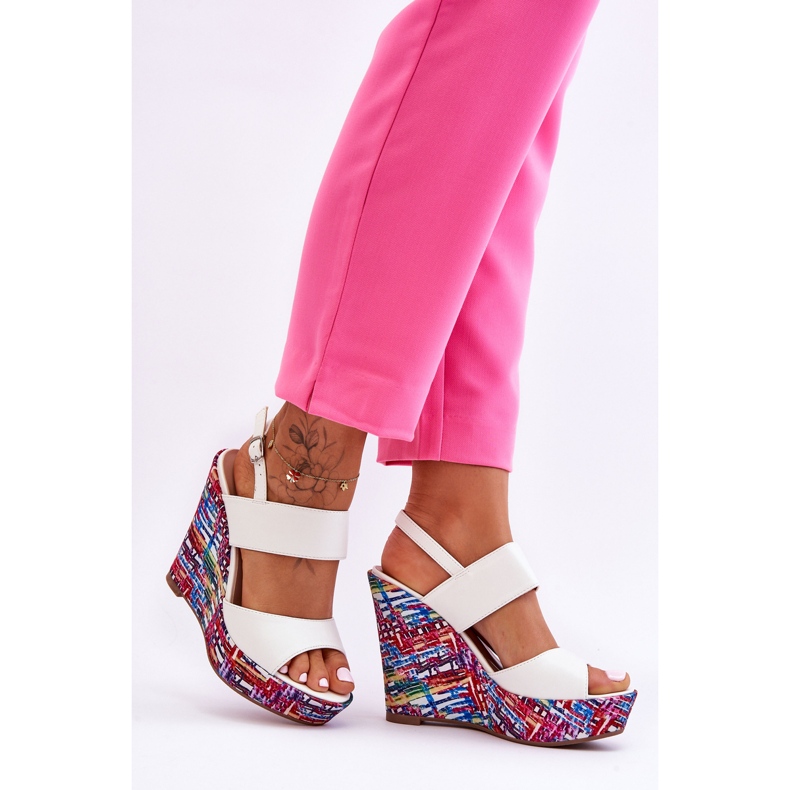 Sandali con Zeppa da Donna Bianco Calderia 2