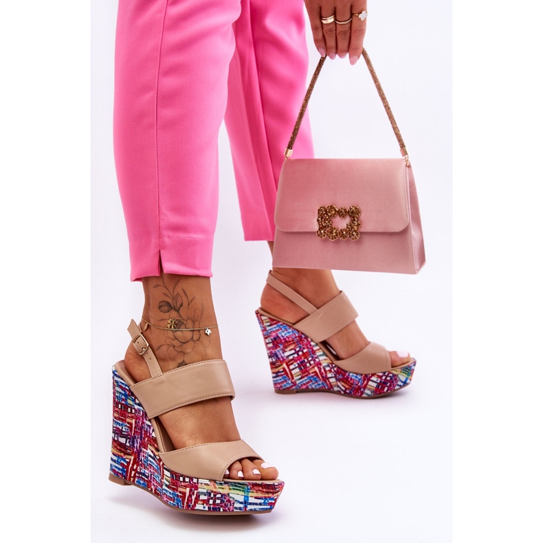 Calderia Sandali Con Zeppa Da Donna Beige 2