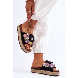 Materiale Pantofole Con Fiori Nessa Nera nero 2
