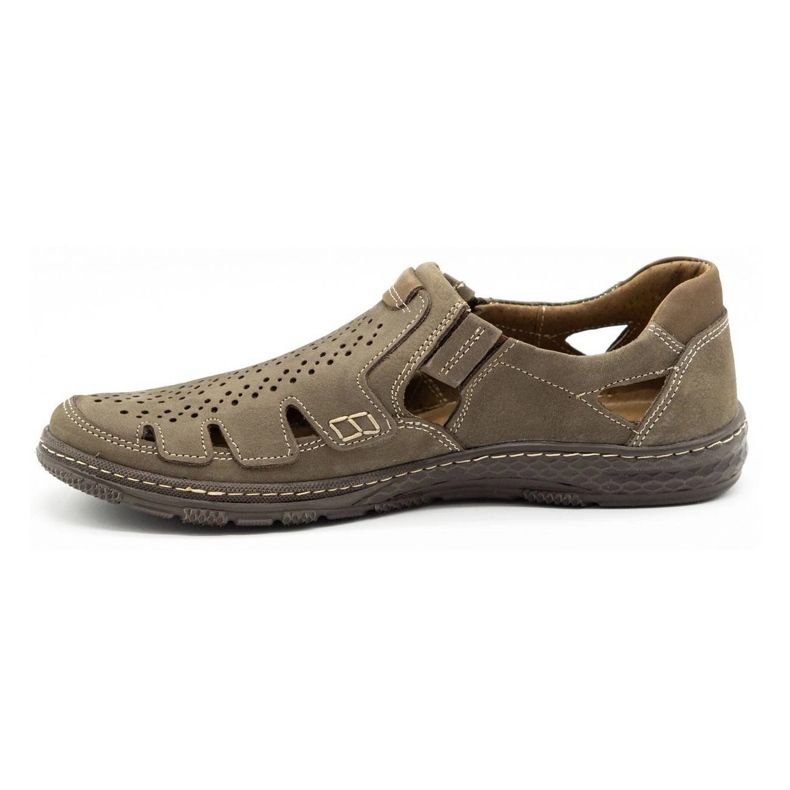 Joker Scarpe estive da uomo in pelle, slip-on 500J oliva verde 1