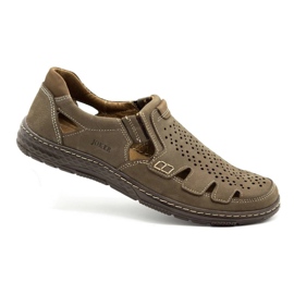 Joker Scarpe estive da uomo in pelle, slip-on 500J oliva verde 2
