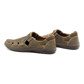 Joker Scarpe estive da uomo in pelle, slip-on 500J oliva verde 4