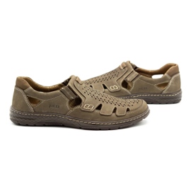 Joker Scarpe estive da uomo in pelle, slip-on 500J oliva verde 3