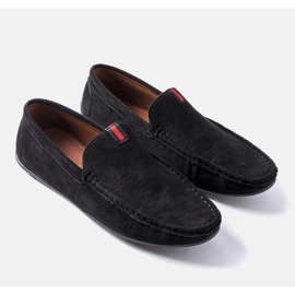 Mocassini da uomo neri con sottopiede in pelle Vinceza nero 1