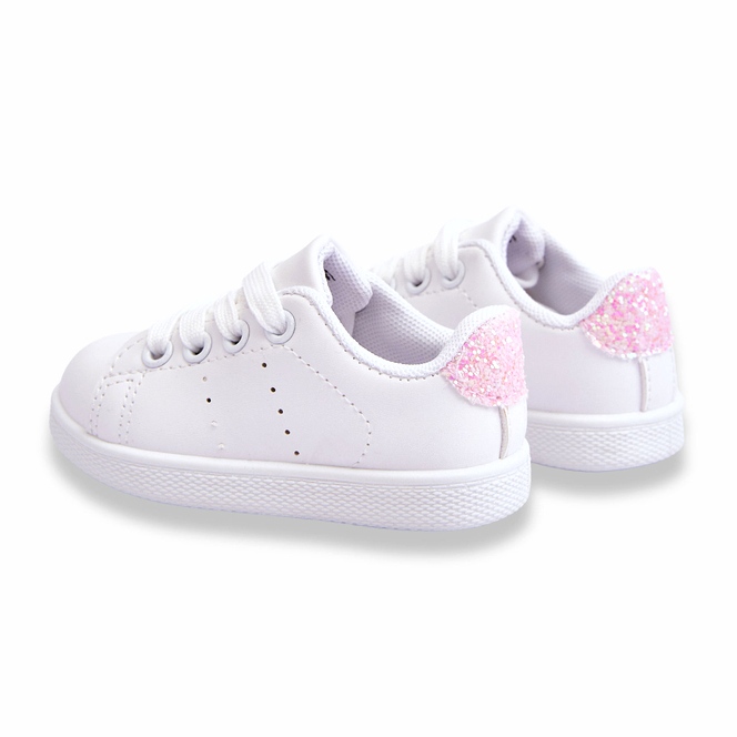 Scarpe sportive per la rosa bianca delle ragazze bianco 2