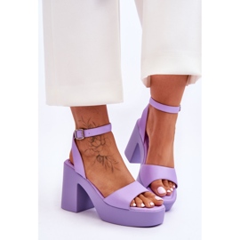 Sandali massicci viola alla moda dell'alto tallone di Karmine 1