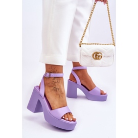Sandali massicci viola alla moda dell'alto tallone di Karmine 2