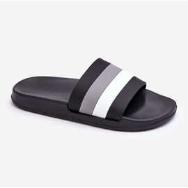 Pantofole a righe Black Vision da donna nero 1