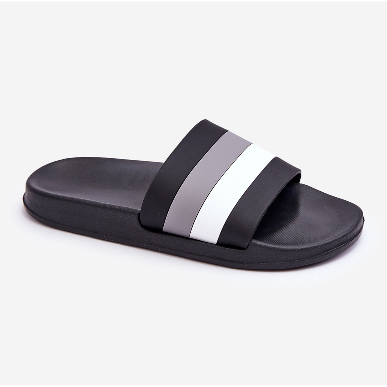 Pantofole a righe Black Vision da donna nero 1