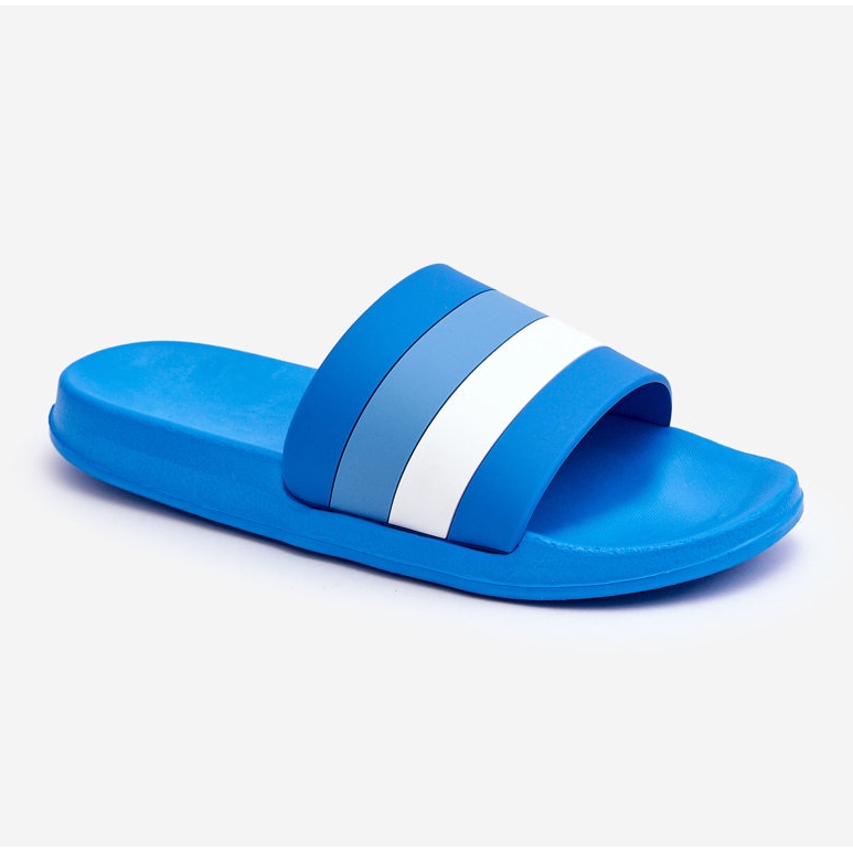 Pantofole a righe Blue Vision da donna 1